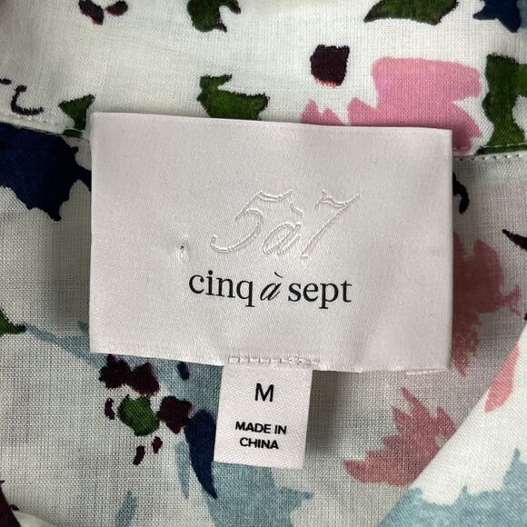 Cinq a Sept Mitch Shirtdress Womens Medium Floral Ruffle Lightweight Flowy Fairy - Picture 6 of 15